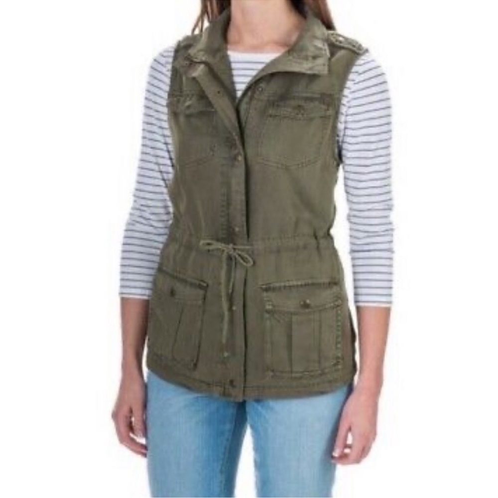 Max Jeans Khaki Green Vest Jacket